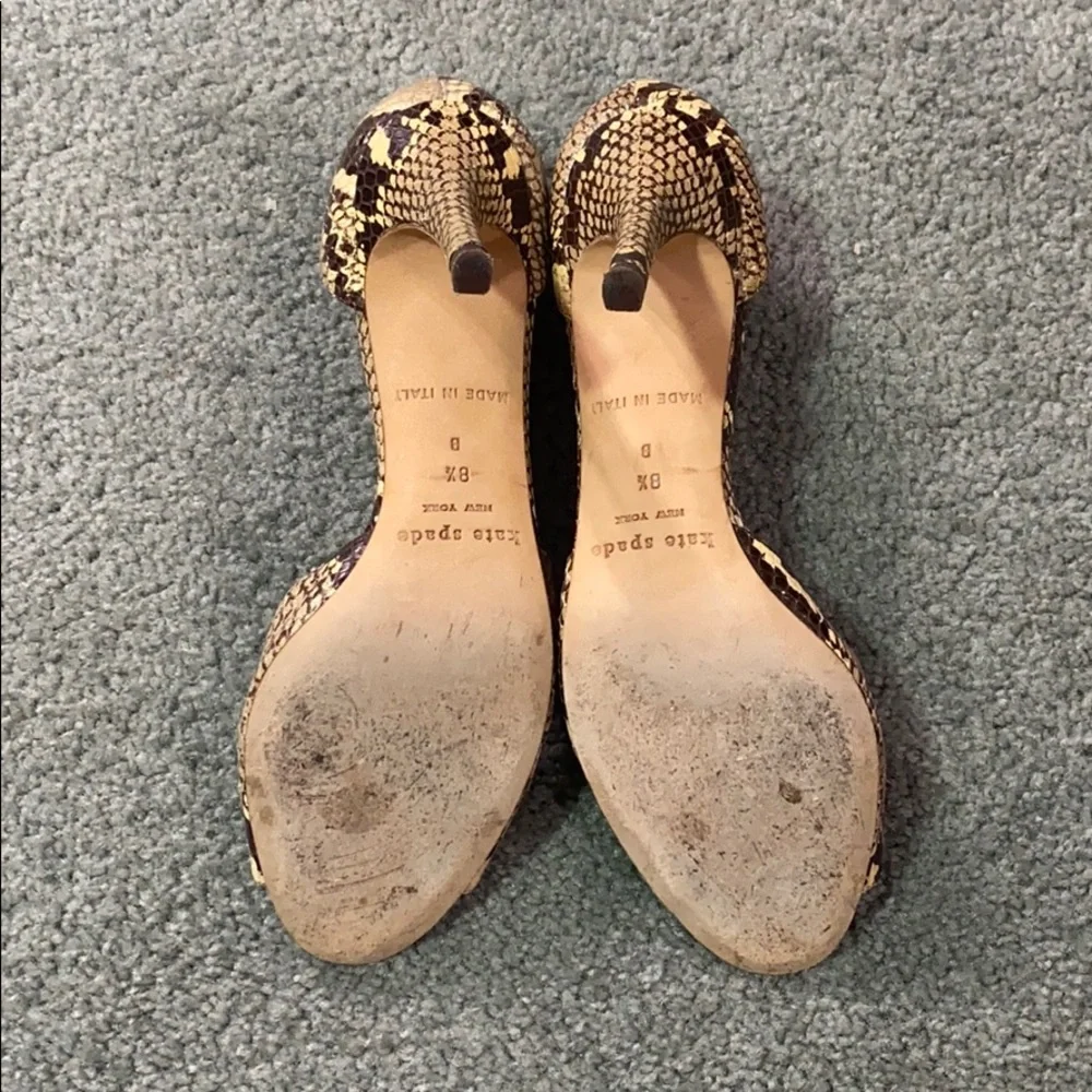 kate spade Snake Print D'Orsay Heels with Pink Insole